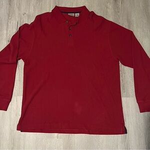 Men's Y2K Red Polo long sleeve shirt thick robust material